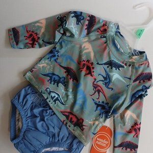 Baby boy 6-9 months Rash Guard With Swim Diaper